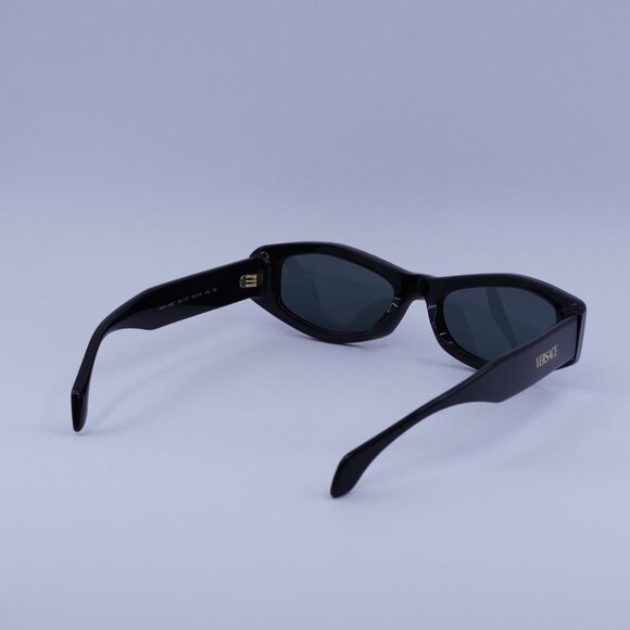 Versace VE4487 GB1/87 Sunglasses Black Rectangle Frame, Dark Grey Lenses main image 8